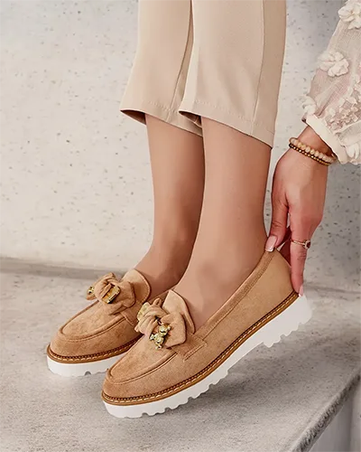 Royalfashion Дамски мокасини с панделка Ezizer