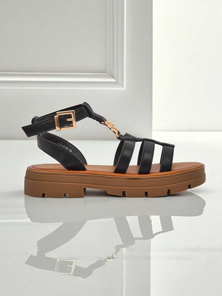 Royalfashion Дамски сандали тип "римлянки" Golden Livia