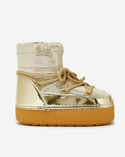 Royalfashion Дамски златни ботуши за сняг с дантела Yevnoie