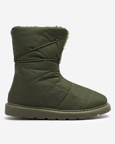 Тъмнозелени дамски обувки a'la ботуши за сняг Amirfu- Footwear