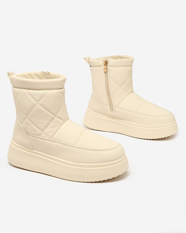 Royalfashion Бежови дамски ботуши a'la snow boots Kacecica