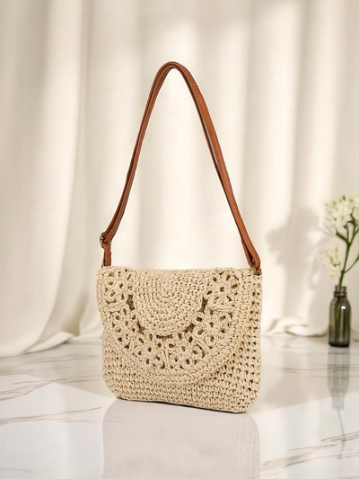 Royalfashion Малка сламена дамска чанта Sunny Stripes Mini