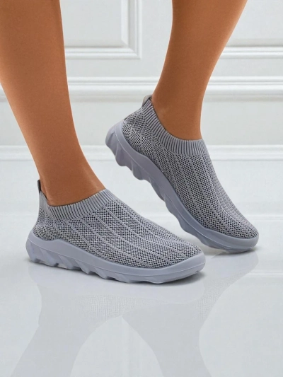 Дамски сникърси гълъбово сиви Silvana - удобни обувки slip-on за града