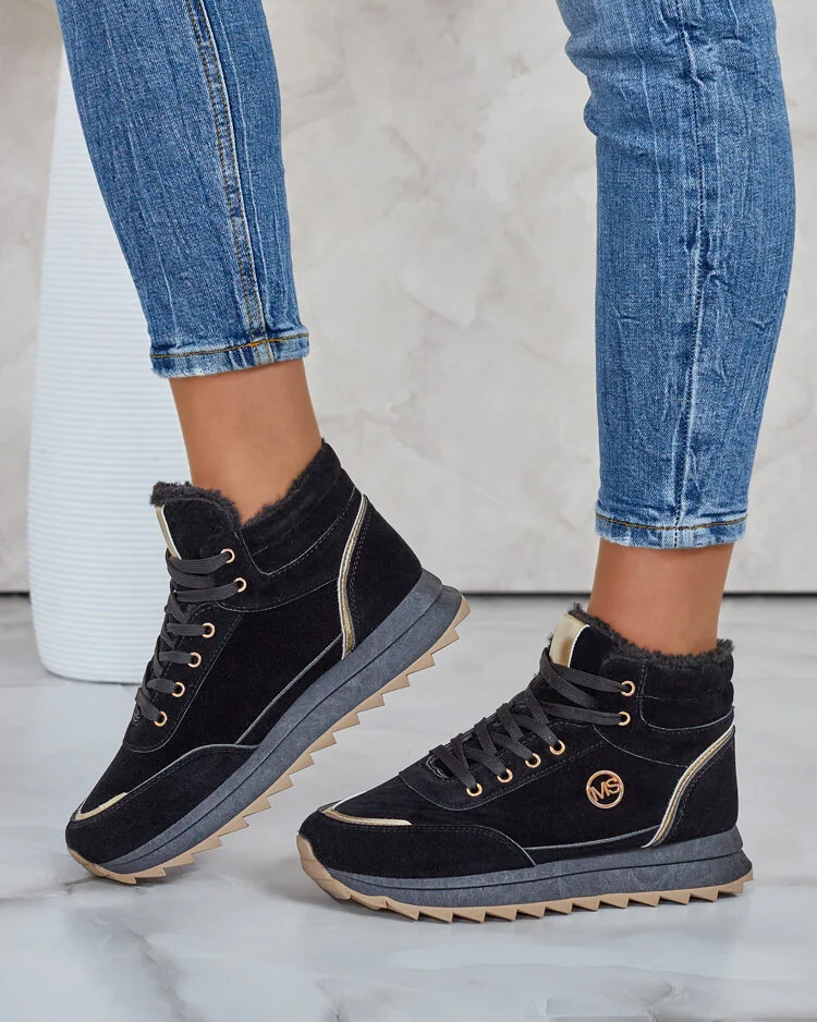 Royalfashion Затоплени дамски маратонки с кожа Casill