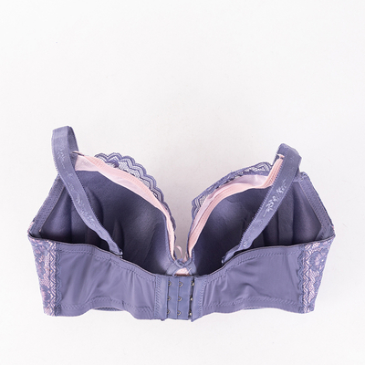 Fioletowo-różowy damski biustonosz koronkowy - Bielizna