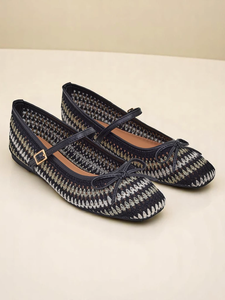 Royalfashion дамски плетени балеринки с каишка Vanot