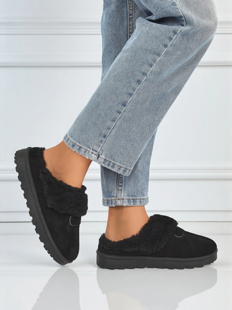 Къси дамски боти а'ла сноубутс с пухкава подплата Velour Fang