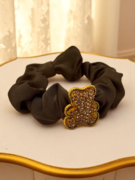 Royalfashion Ластик за коса с декоративно мече Сатенено Teddy