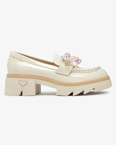 Лакирани бежови мокасини за жени Geloppa- Footwear