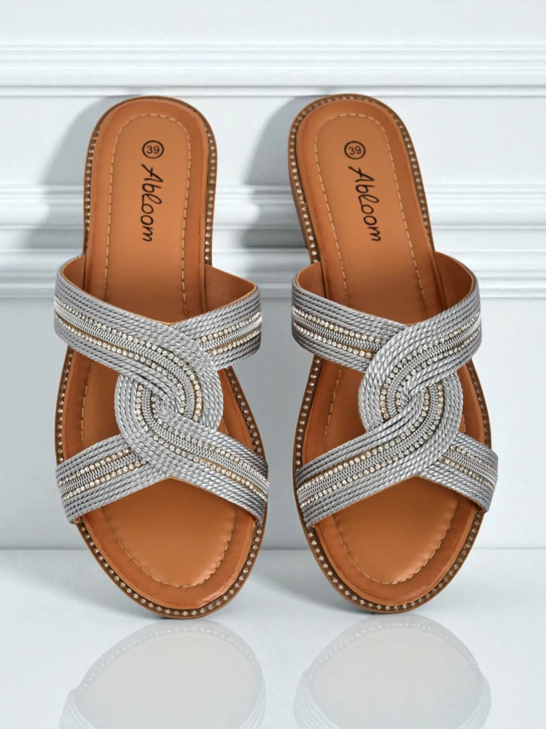 Royalfashion Дамски чехли плетени Woven Breeze