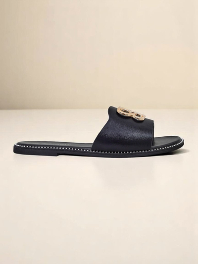 Royalfashion Дамски чехли на равна подметка Aura Gold