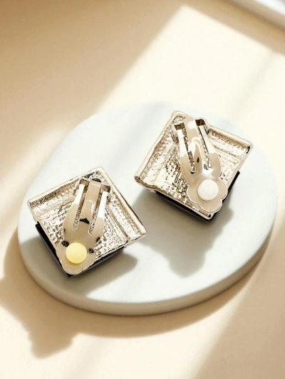 Royalfashion Дамски обеци на щипки с кристал и кубичен цирконий