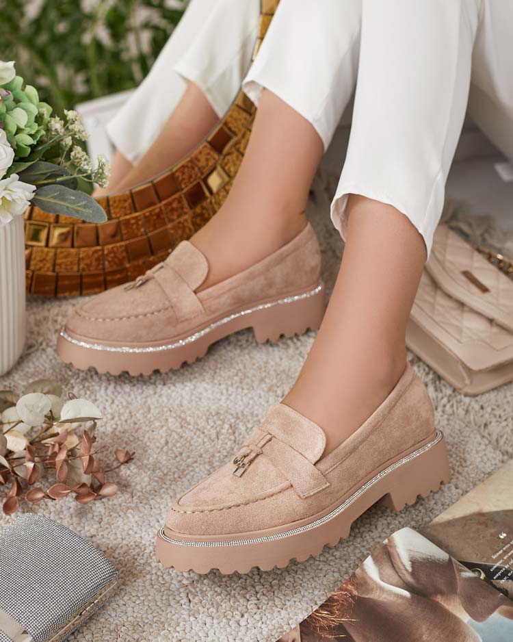 Royalfashion Дамски мокасини с циркони Ali