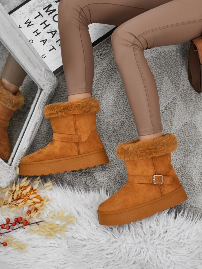 Royalfashion Къси дамски боти тип снегоходки Myrelle