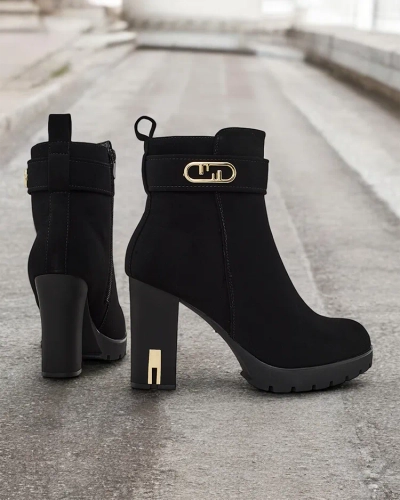 Дамски глезенски боти от Royalfashion на килимче ток Effe