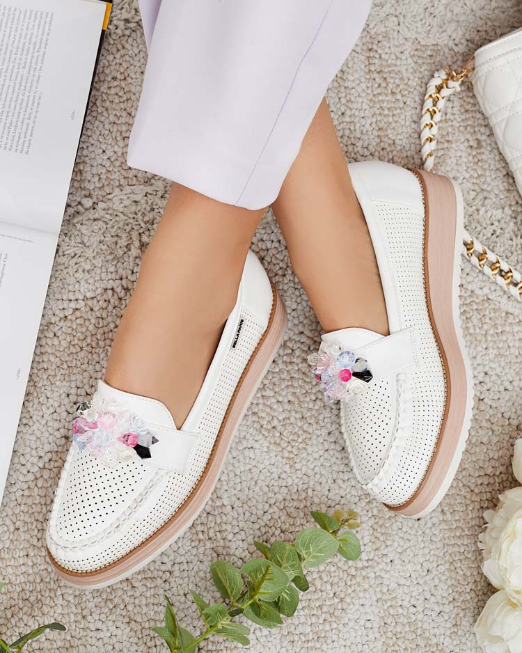 Royalfashion Мокасини с цветни камъни Restea