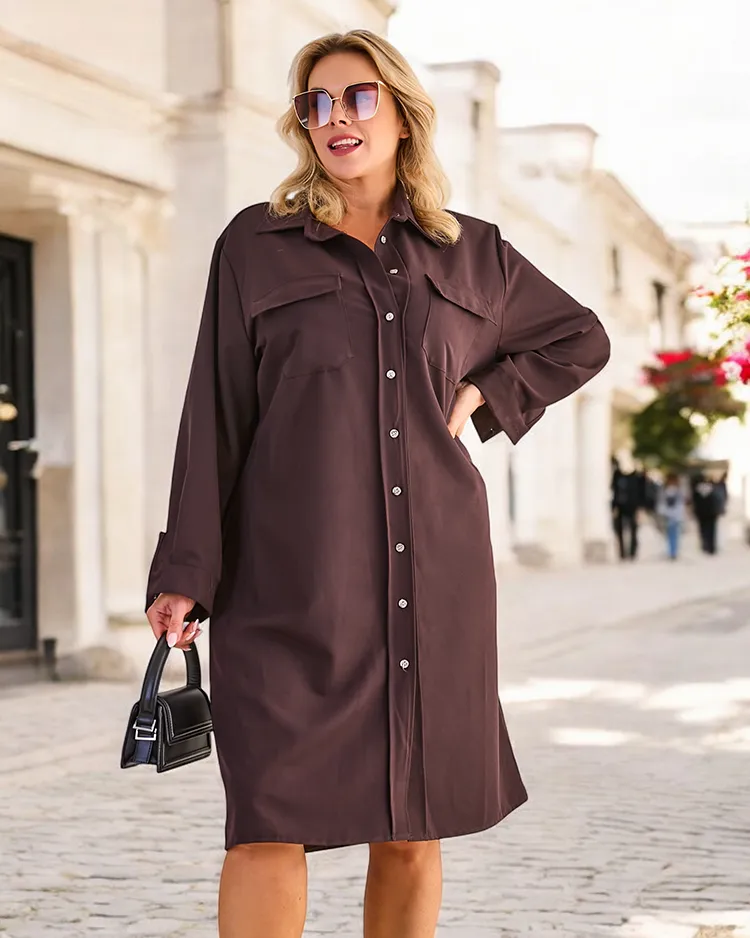 Дамска плат с копчета Royalfashion с ГОЛЯМ РАЗМЕР