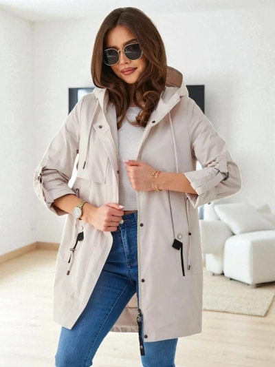 Royalfashion Дамско дълго ветровно яке