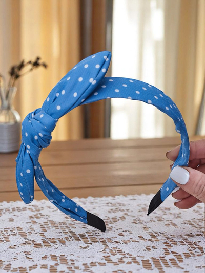 Royalfashion Лента за коса с панделка на точки Lilka
