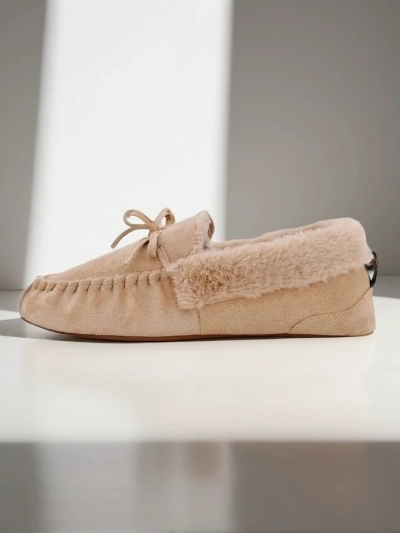 Луксозни дамски мокасини с мех Ahtikes