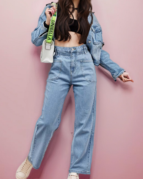 Royalfashion Дамски панталони от деним тип "гадже"