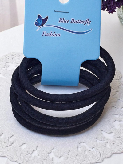 Royalfashion Комплект от 5 черни ластика за коса Nero