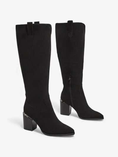 Дамски еко велурени ботуши на ток Ferrevi