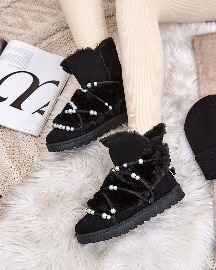 Royalfashion Дамски ботуши за сняг с перли Cuvilav