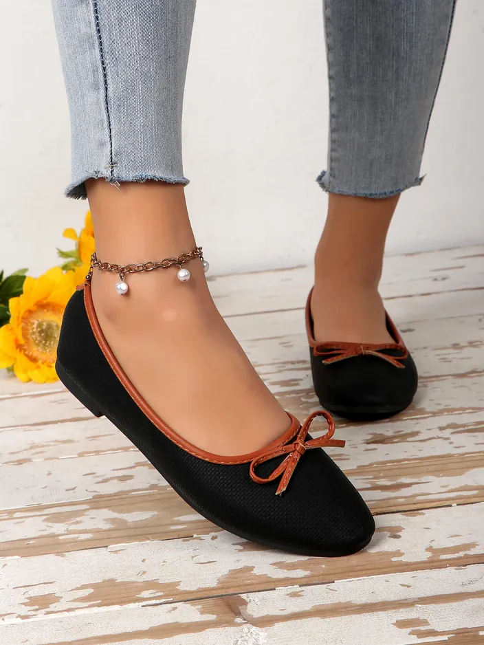 Royalfashion Дамски балерини с блестящи елементи и панделка Aramie