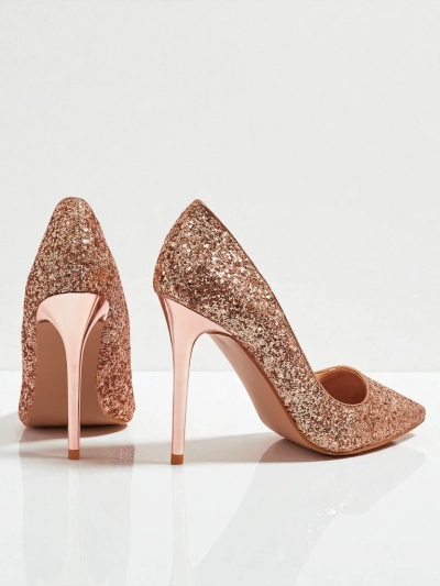 Дамски обувки от еко кожа с брокат Zavrimea