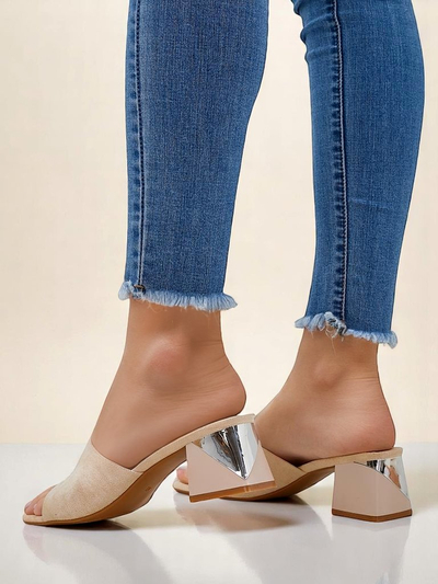 Дамски чехли Royalfashion с декоративни токчета Vollatie