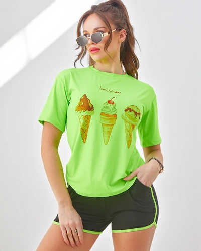 Royalfashion Дамски спортен комплект с тениска и шорти Ice Cream