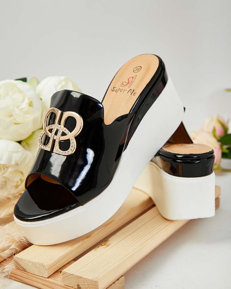 Royalfashion Лакирани дамски джапанки на Sailla