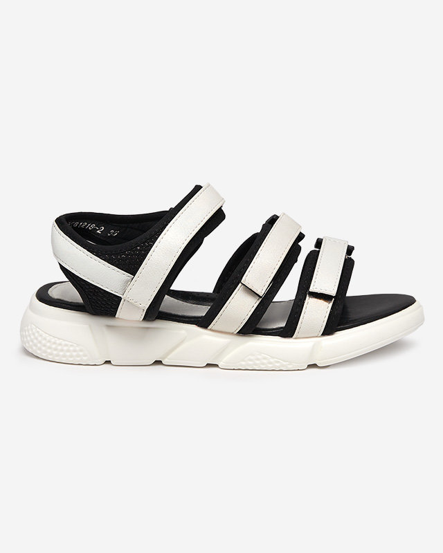 Dziewczęce sandałki zapinane na rzepy w kolorze białym Mumin- Obuwie