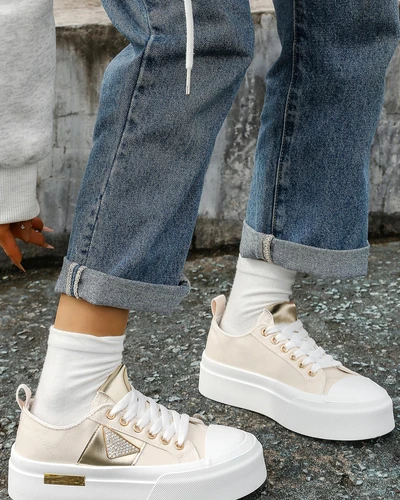 Обувки на платформа Royalfashion за жени Златен свят