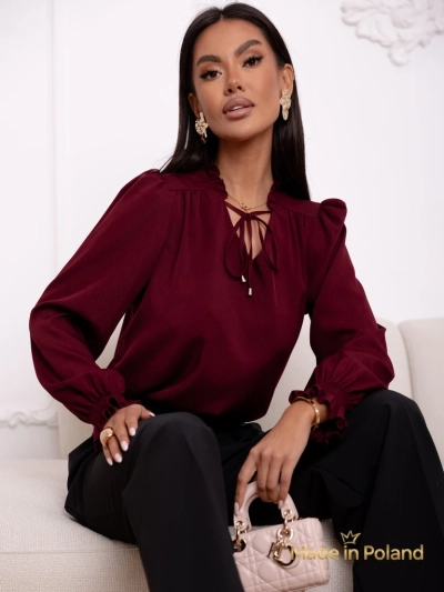 Дамска блуза с декоративно деколте Frankie