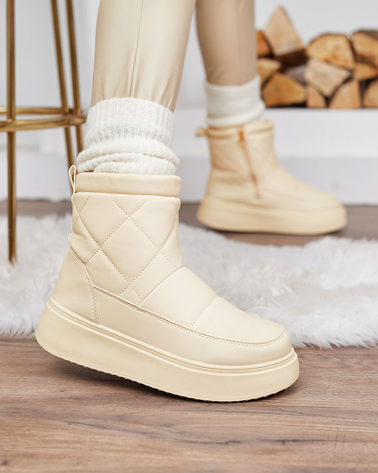 Royalfashion Бежови дамски ботуши a'la snow boots Kacecica