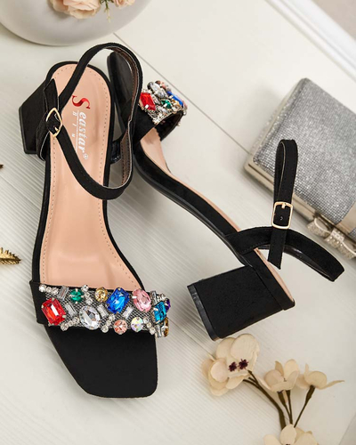 Royalfashion Дамски сандали на ток с кристали Osdar