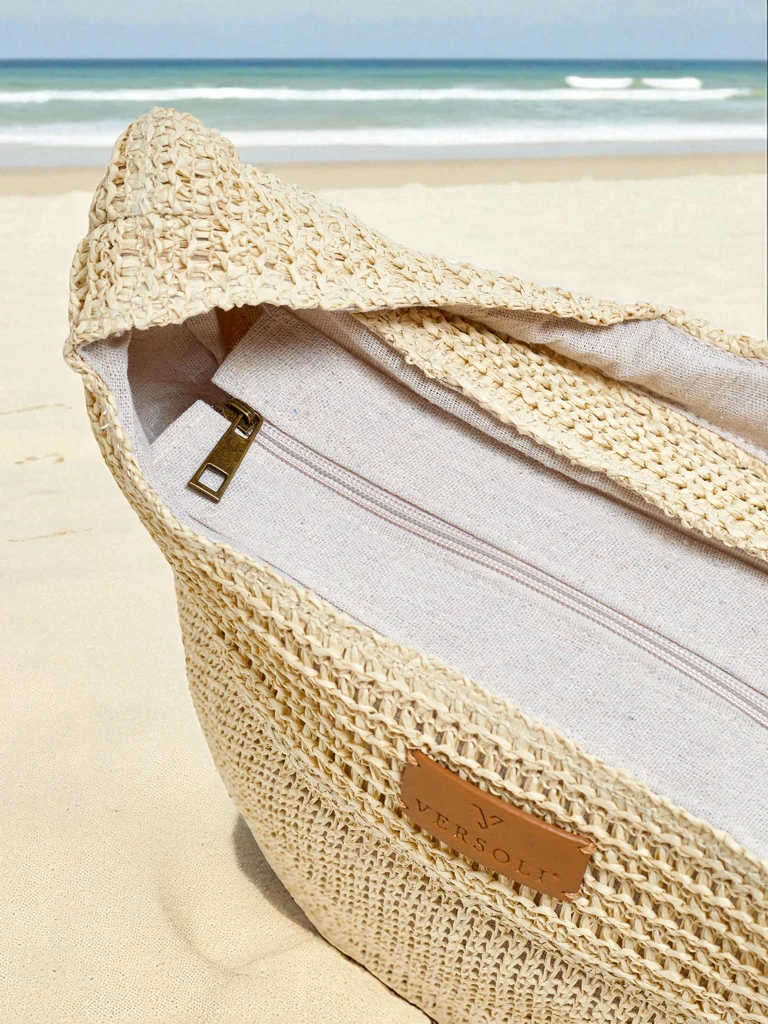 Royalfashion Голяма сламена дамска чанта Marella Natura