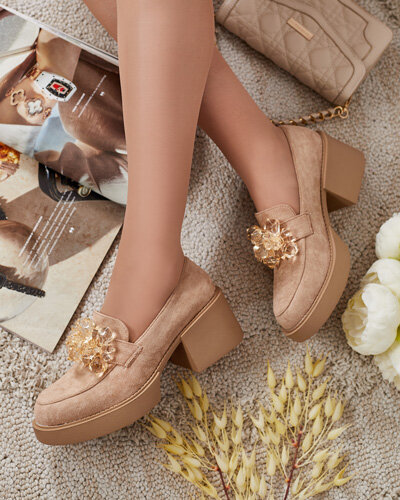 Royalfashion Дамски мокасини Pegorani с висок ток