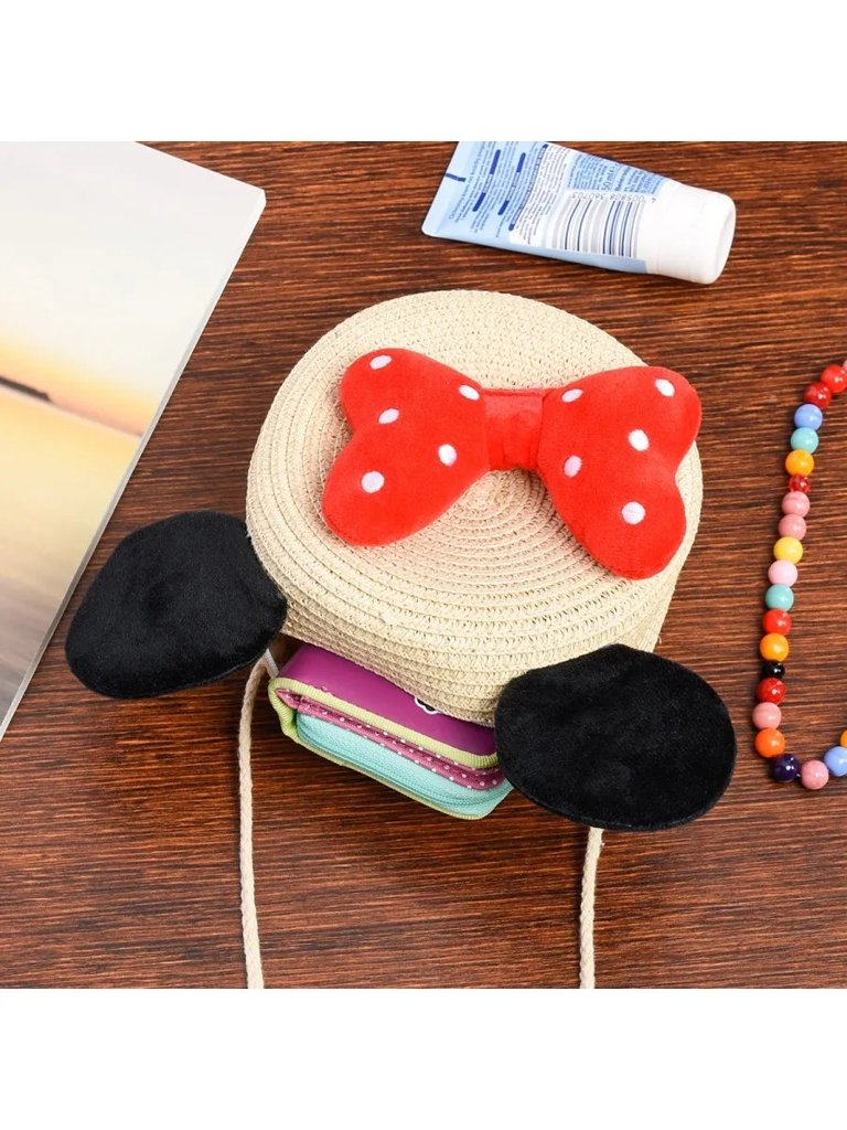 Royalfashion Малка детска сламена чанта Minnie Straw