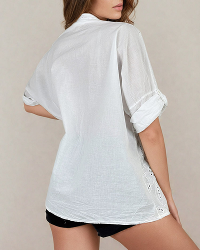 Royalfashion Дамска риза oversize с бродерия