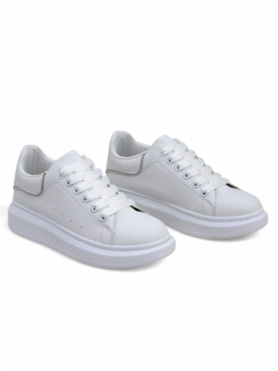 Бели спортни сникърси Athena от еко кожа