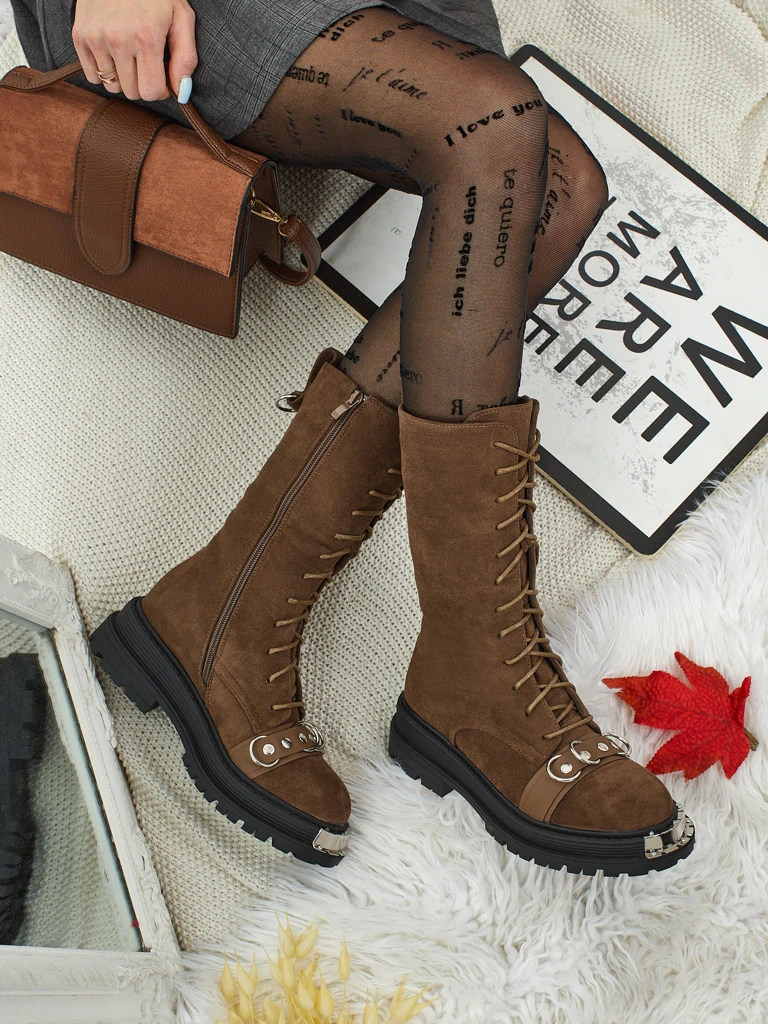 Royalfashion Дамски боти с връзки Werces