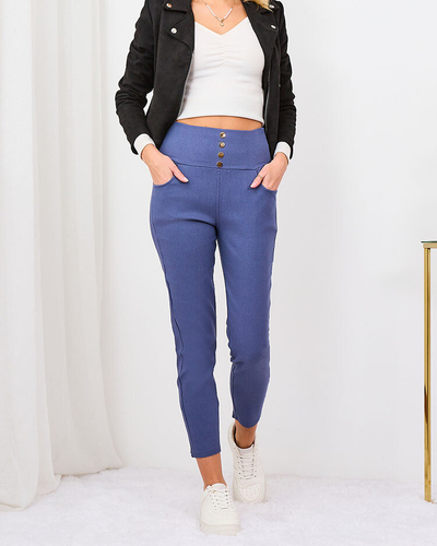Royalfashion Сини дамски панталони тип "тегелинс"