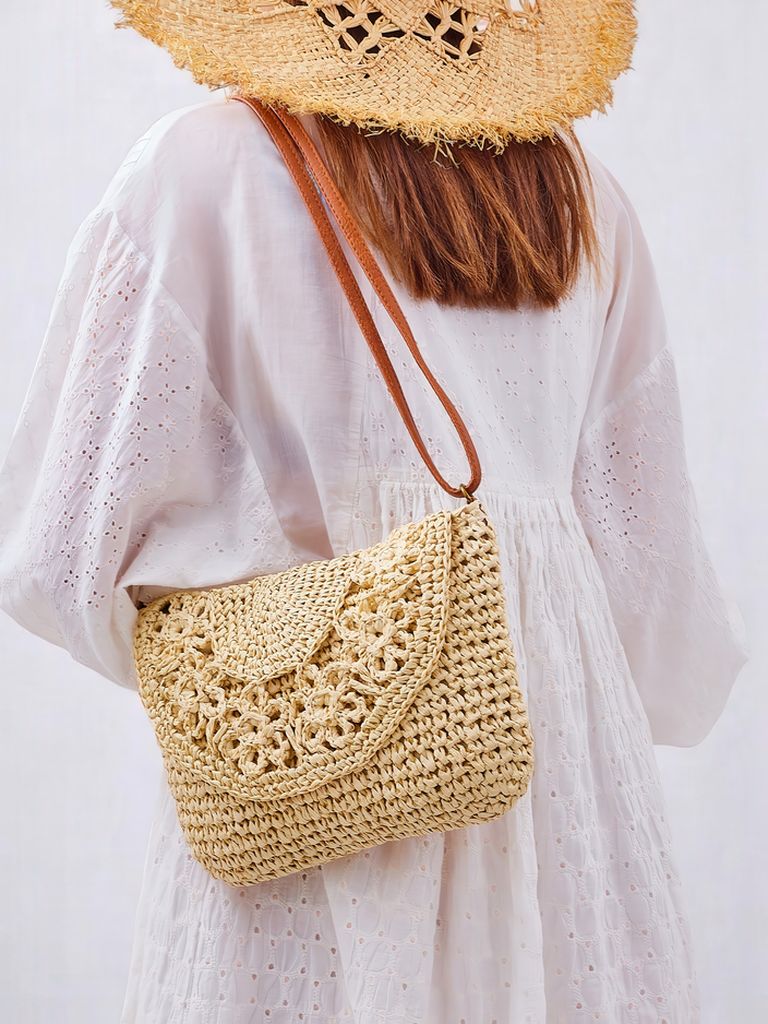 Royalfashion Малка сламена дамска чанта Sunny Stripes Mini