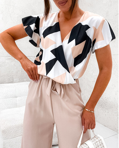 Royalfashion Дълъг дамски гащеризон с щампа