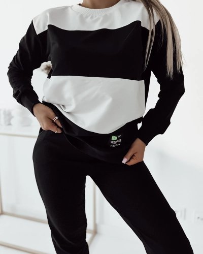 Royalfashion Черен дамски раиран потник