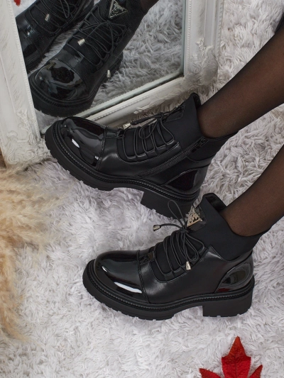 Дамски еко кожени боти с връзки Elisse