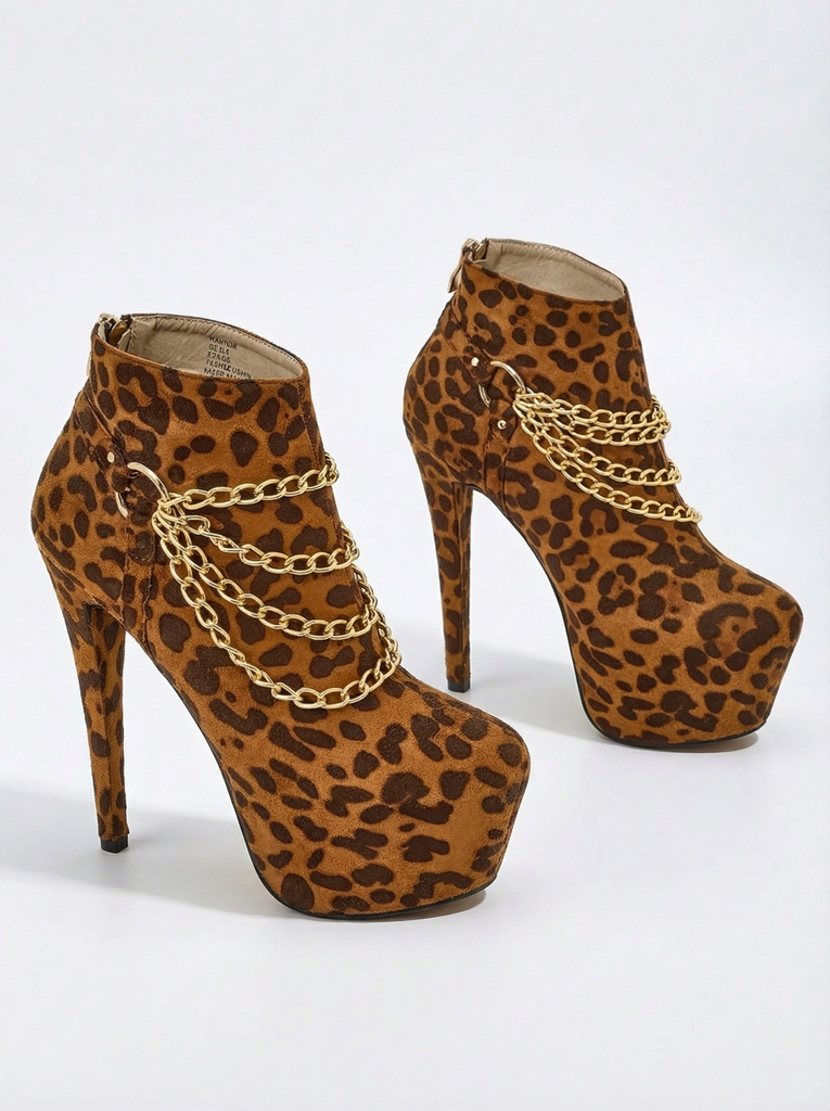 Дамски глезен ботуши на ток Роялфешън Лейдис Дамес